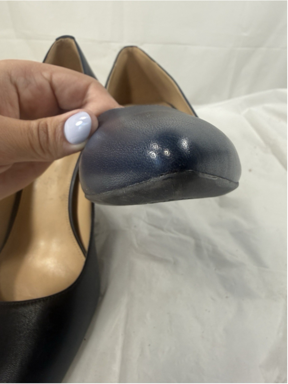 Michael Kors Alina Flex Navy Leather Pointed Toe Pumps Heels Women’s Size 10M - Picture 13 of 16